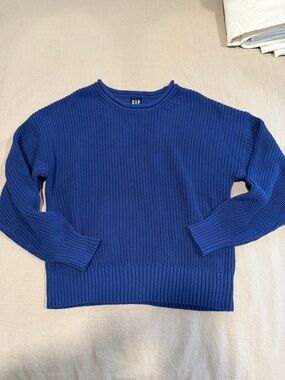 GAP Cobalt Blue 100% cotton rolled neck Crewneck Sweater